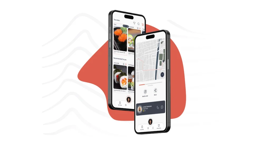 Screens of a sushi restaurant app ux-design